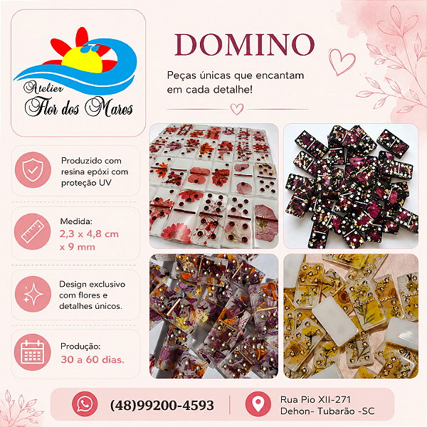 Dominó em Resina com Design Exclusivo
