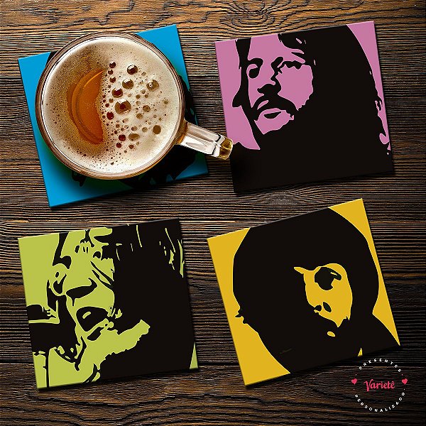 Porta-copos Magnético Beatles - 6und - 8x8cm