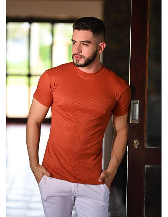 Camisa Gola Alta Terra Cota