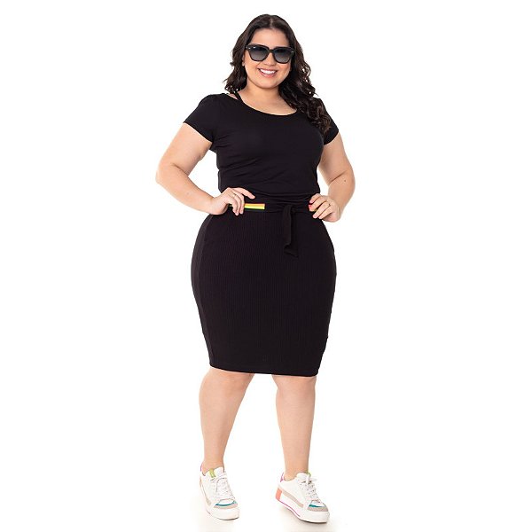 VESTIDO RAISSA EM MALHA CANELADA ELASTICO COLORIDO HAPUK