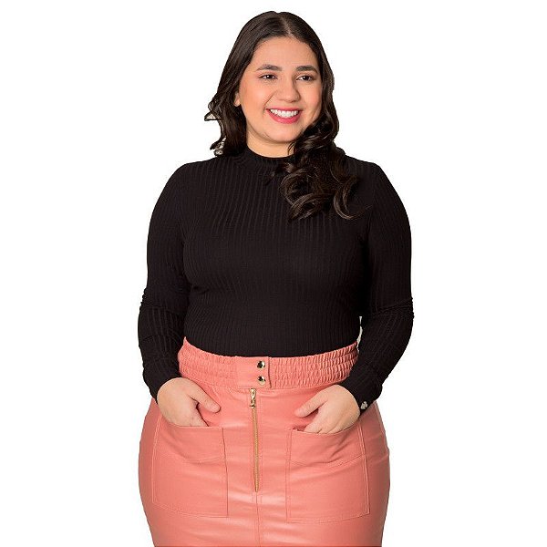Blusa Jhenifer em malha canelada Hapuk