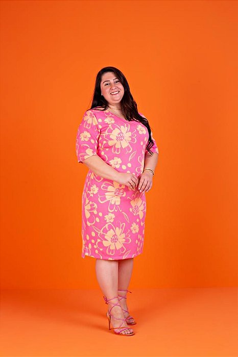 Vestido Léia em crepe alfaiataria Puro Sharmy