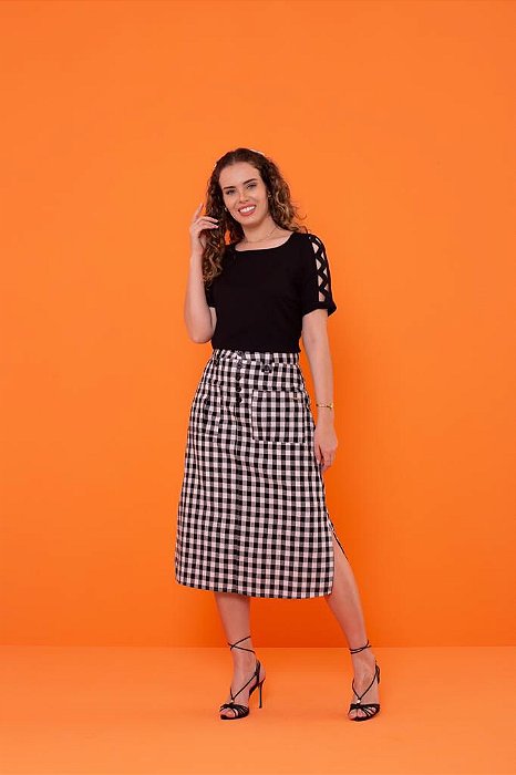 Blusa Meire em viscose twill com decote canoa Puro Sharmy