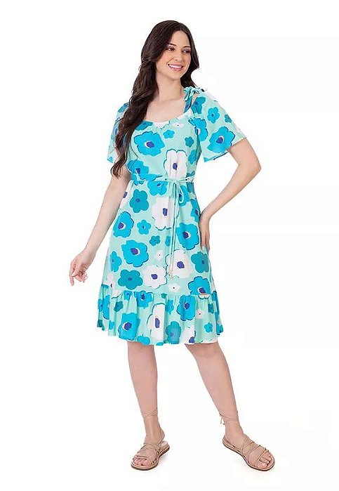 Vestido Lavinia em viscolinho estampado Hapuk