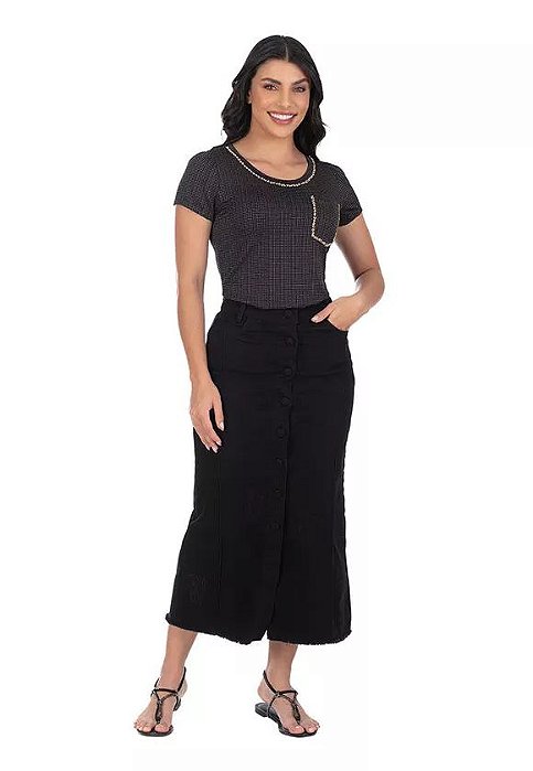 Blusa Laura em malha texturazida com fio de lurex Hapuk