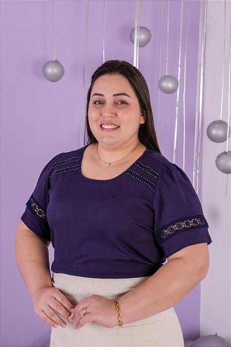 Blusa Soraia em viscolinho com elastano Puro Sharmy