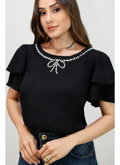 Blusa Talitah confeccionada em Viscolinho Nitido