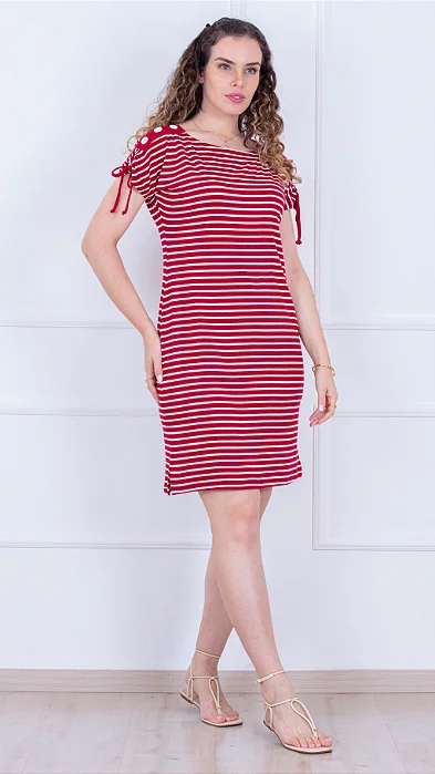 Vestido Marines em Malha listrada Puro Sharmy