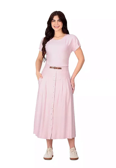 Blusa Irina em malha viscose mescla com linho Hapuk