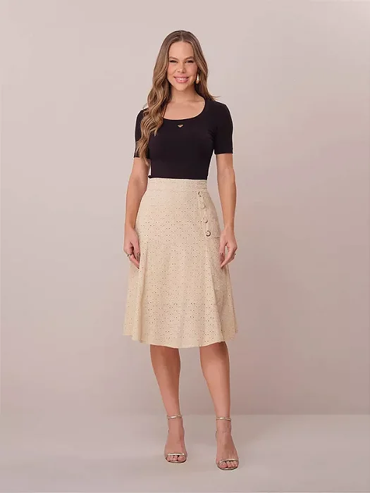 Saia Elsa em Laise bordada Tata Martello