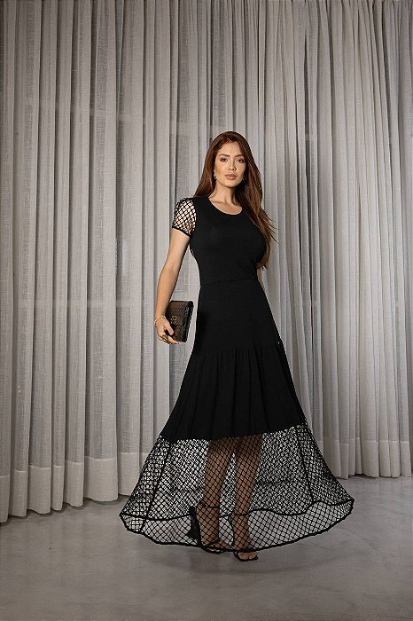 Vestido Longo Preto Expressão