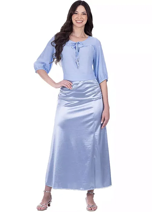 Saia Valentina em malha acetinada Hapuk