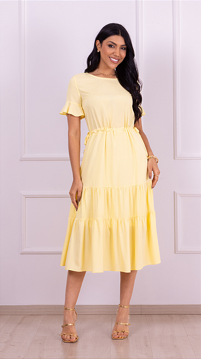 Vestido Antonela tecido Leve Puro Sharmy