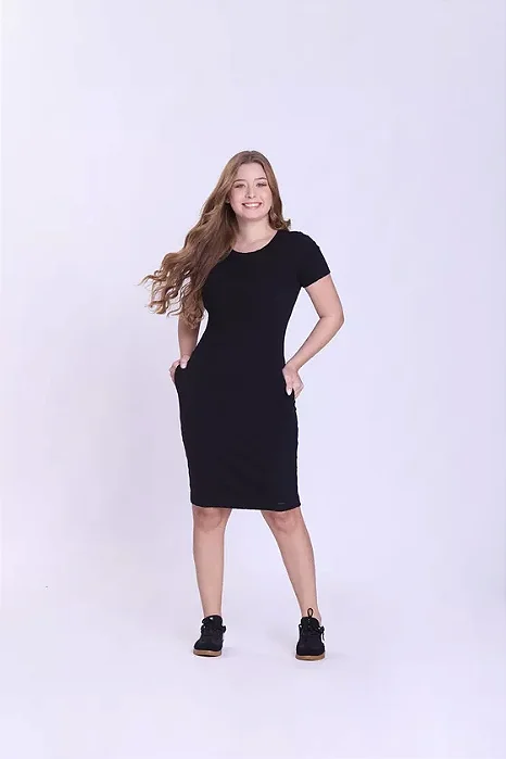 Vestido Celina em malha canelada Hapuk