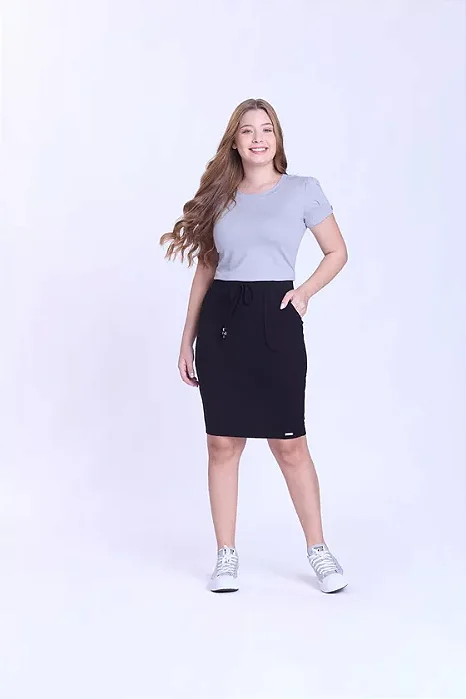 Saia Rebeca em malha canelada Hapuk