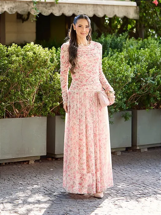 Vestido Raquel Longo em Tule Tata Martello