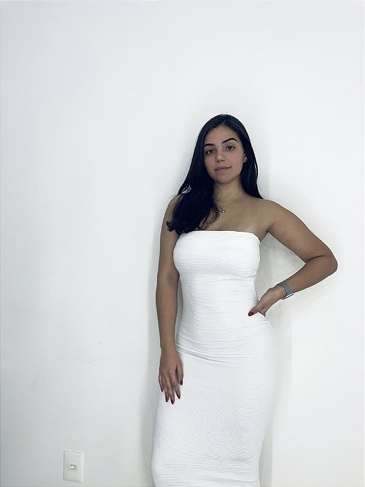 Vestido tomara que caia branco sales
