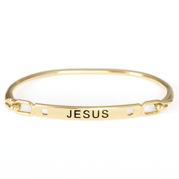 Pulseira  Bracelete Unissex Dourado Jesus