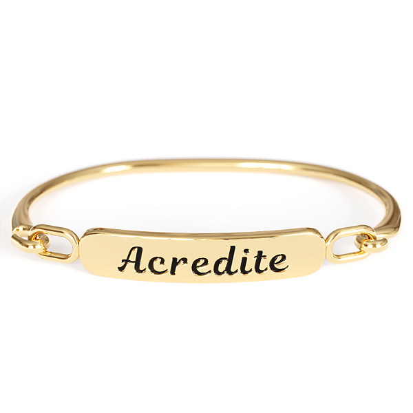 Pulseira Bracelete Dourada Acredite Unissex