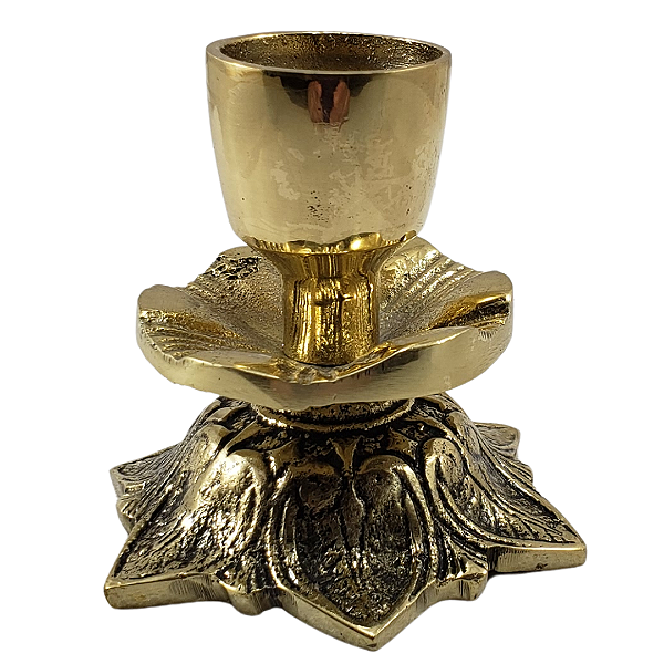 Castiçal Copo liso Vela 3 Cm Bronze Retrô Vintage