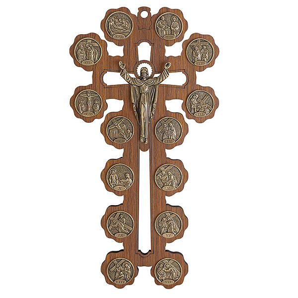 Cruz Mdf e Metal  Passagens da Via Sacra Cristo Ressuscitado