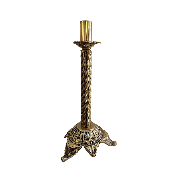 Castiçal Bronze Torcido Altura 30 Cm Vela 2 Cm  Sacredstore