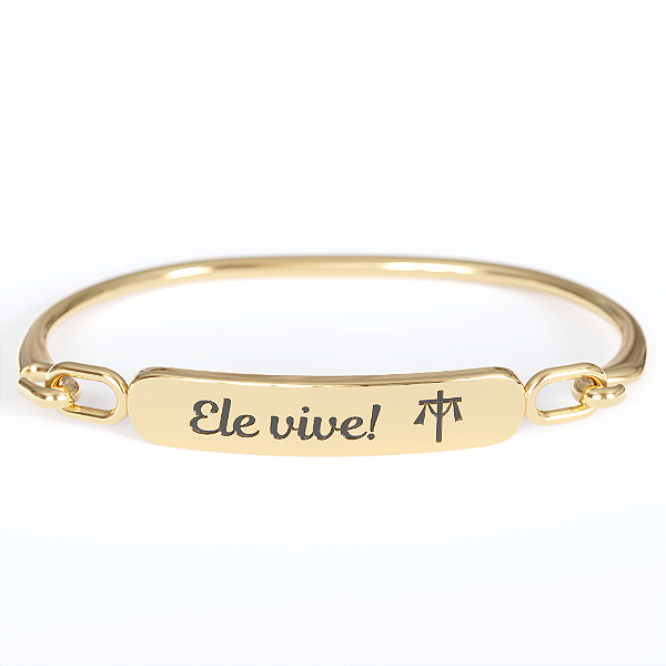 Pulseira Bracelete Dourado Ele Vive.