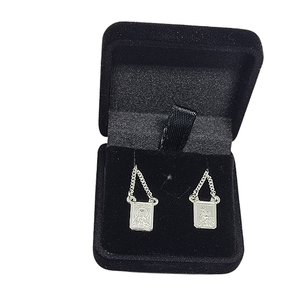 Escapulário Prata 950 O Senhor É Meu Pastor E Pai Nosso 60CM