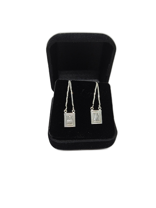 Escapulário De Prata Legitima Sgdo Coração De Jesus E Ns Aparecida.