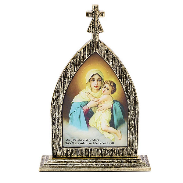 Capela  Metal Mãe Peregrina Rainha de Schoestant 17cm