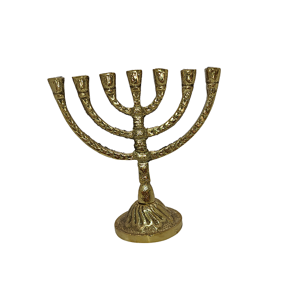 Menorá Candelabro Castiçal Bronze 13 Cm 7 Braços SacredStore