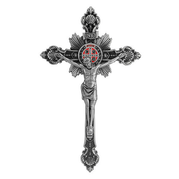 Cruz De Parede Medalha Sao Bento Sacred 24 Cm