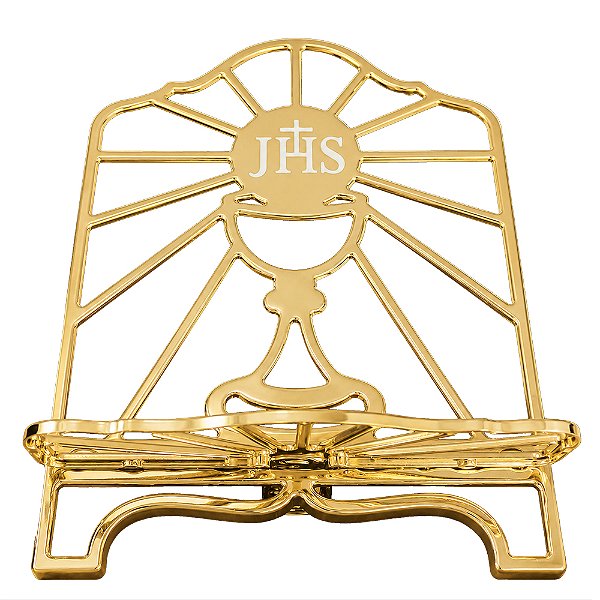 Porta Bíblia Sacred Metal Dourado  JHS Suporte Missal 20x28