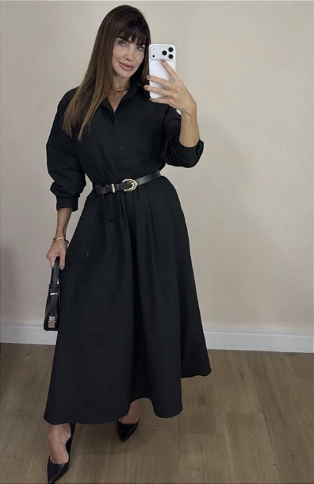 Saia Máxi Midi Preta