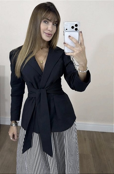 Blazer Peplum Preto