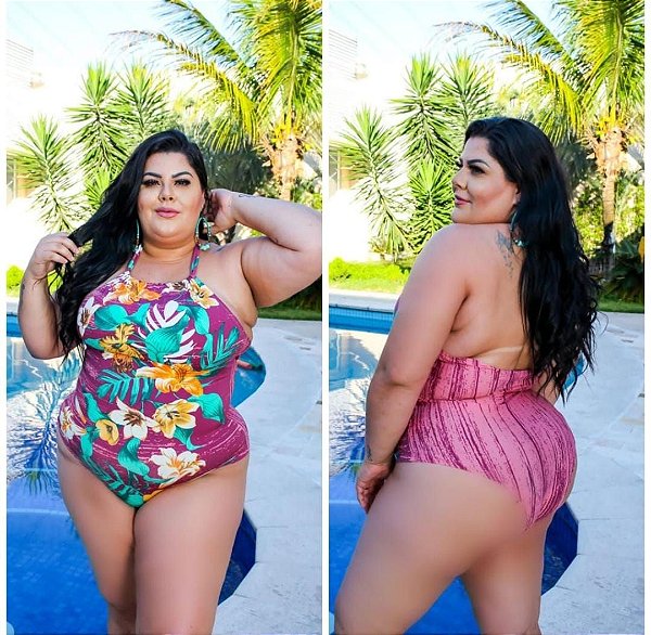 Body Feminino Plus Size Moda Praia Frente Unica