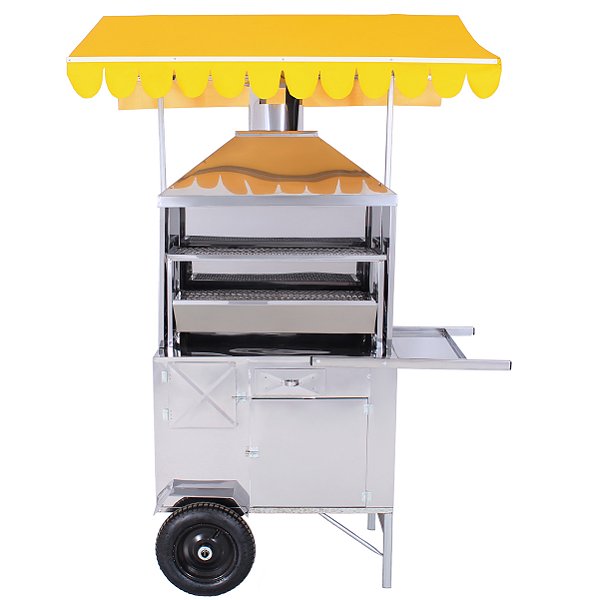 Carrinho de Espetinho Churrasco Grelha 80cm
