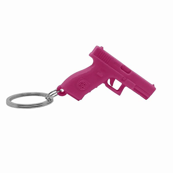 Chaveiro Pistola em Polímero Bélica - Rosa