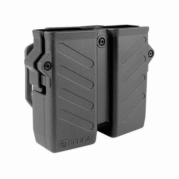 Porta Carregador Duplo VECTOR Bélica - MOLLE - 2 Pontas - Preto