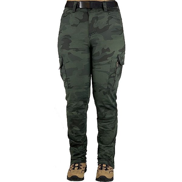 Calça Tática Militar Feminina Fem-Tac Camuflada Multicam Black Bélica