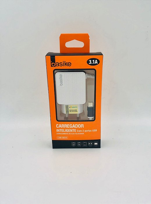 Carregador Type-C 3.1a c/ 2 Portas Usb- Basike