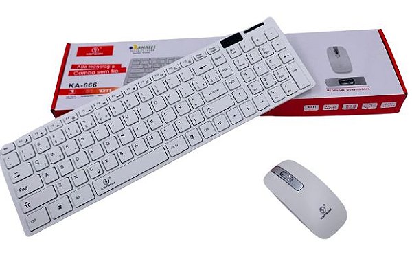 Kit Teclado e Mouse sem Fio Kapbom - Limão Distribuidora