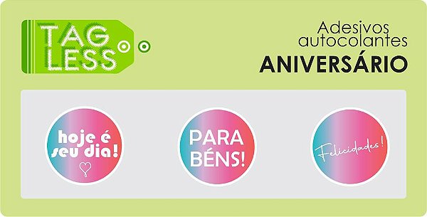 Etiqueta de Aniversário Redonda Grande