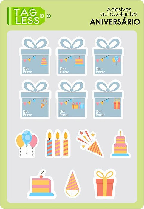 Etiqueta Adesiva de Aniversário Grande