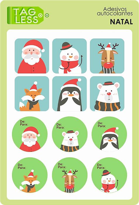 Etiqueta Adesiva de Natal De/Para Media