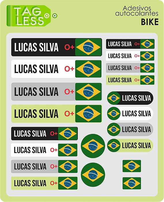 Etiqueta Termocolante para Roupa de Ciclista Kit 3