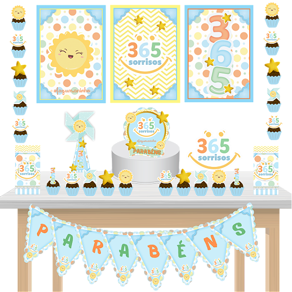 Kit Festa Fácil Kit Só Um Bolinho 365 Mêsversario Aniversário