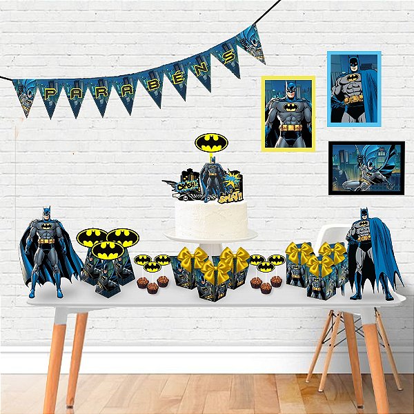 Kit Festa Fácil Kit Só Um Bolinho Batman Super Herói Mêsversário Aniversário