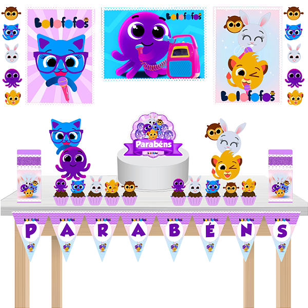 Kit festa fácil Kit Bolinho Básico Bolofofos Mêsversário Aniversário