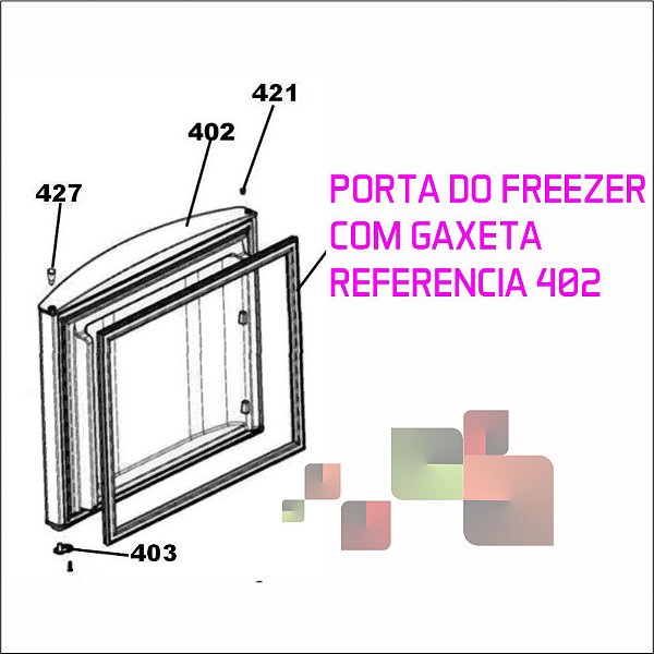 Porta Branca Do Freezer com Borracha de Vedação CRM44 CRM45 CRD45 Brastemp Consul 326043845 Original